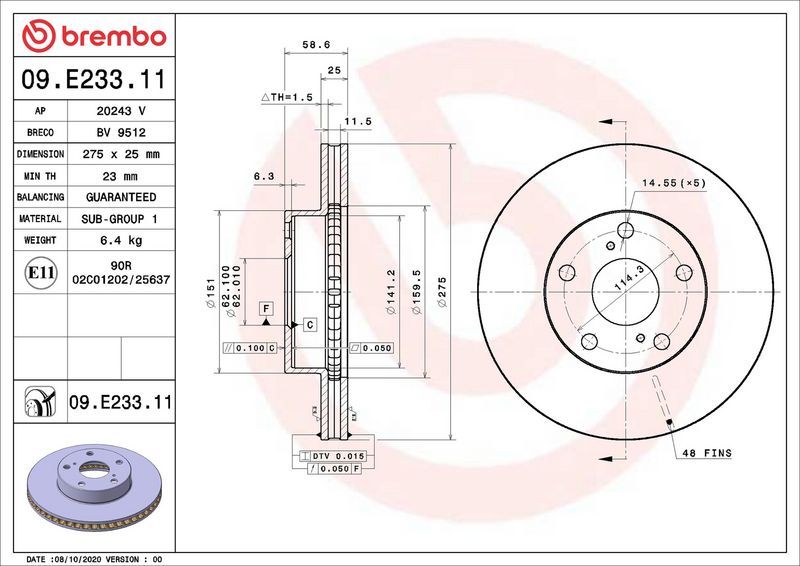 Brake Disc TOYOTA TACOMA Pickup (_N2_) 09/04-12/15