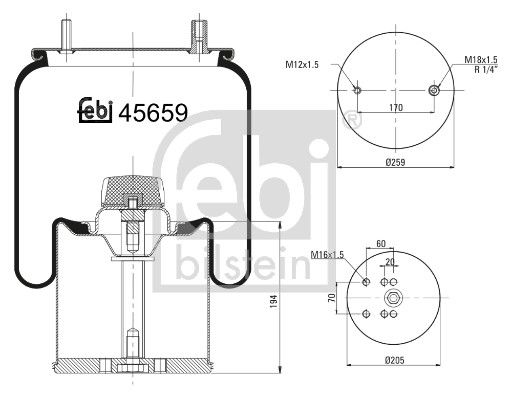 Bellow, air suspension Bergische Achsen 05.429.43.25.0