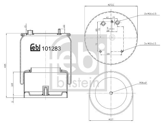 Bellow, air suspension DAF 1697 683