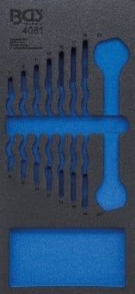 Pull-Out Compartment, drawer (tool trolley) 1/3 Tool Tray (408x189x32 mm), empty, for 8-piece