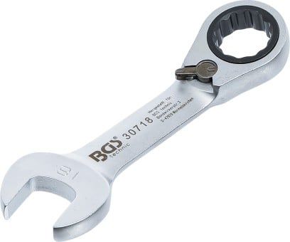 Ratchet Ring Open-ended Spanner Ratchet Wrench, short, 18 mm