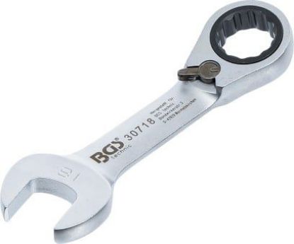 Ratchet Ring Open-ended Spanner Ratchet Wrench, short, 18 mm