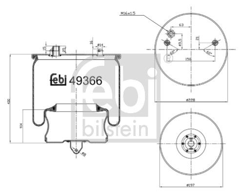 Bellow, air suspension Volvo Lkw 70376911