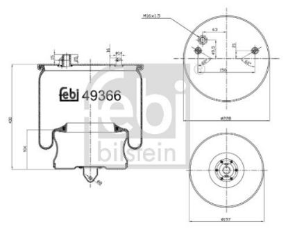Bellow, air suspension Volvo Lkw 70376911