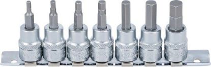 Socket Wrench Set 7-piece Bit Socket Set, Internal Hexagon, 3/8"