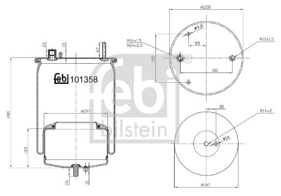Bellow, air suspension Volvo Lkw 22058739