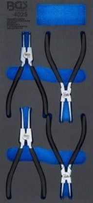 Pliers Set, circlip 1/3 Tool Tray for Workshop Trolleys: 4-piece Circl