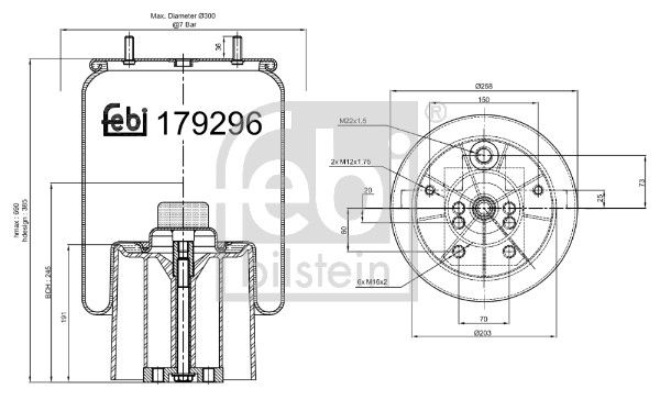 Bellow, air suspension Bergische Achsen 05.429.43.20.0 S
