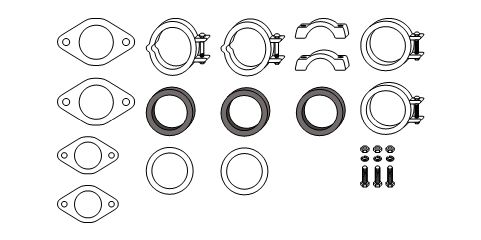Mounting Kit, exhaust system VW Typ 2