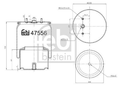 Bellow, air suspension DAF 1849 374
