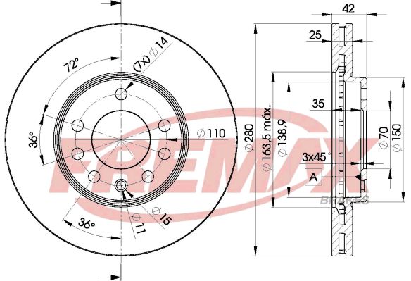 Brake Disc ASTRA H (L48), ZAFIRA B