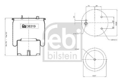 Bellow, air suspension DAF 1697 684