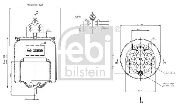 Bellow, air suspension Volvo Lkw 21961451