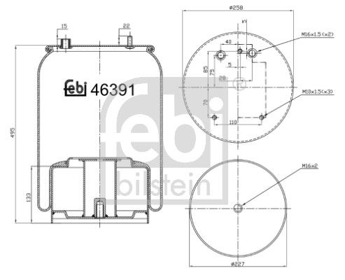 Bellow, air suspension DAF 1697 687