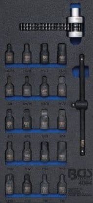 Oil Sump Wrench Set 1/3 Tool Tray: 22-piece Oil Drain Plug Sockets and