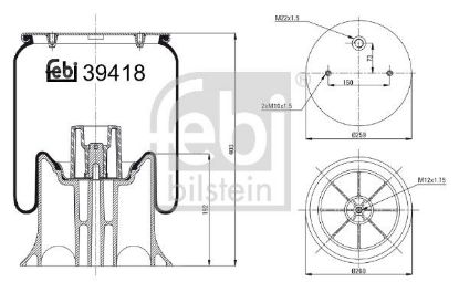Bellow, air suspension Schmitz Cargobull 750 999