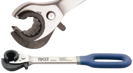 Ratchet Ring Spanner Ratchet Wrench, open, 9 mm