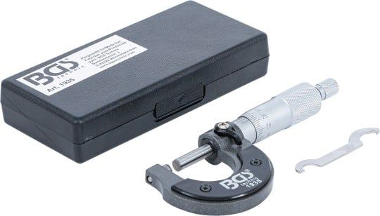 Micrometer Micrometer in wooden Case, Graduation 0.01 mm, 0-2