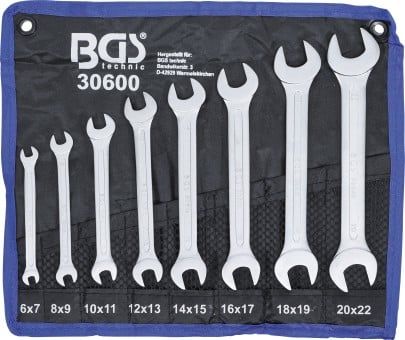 Open-end Spanner Set 8-piece Double Open End Spanner Set, 6 - 22 mm