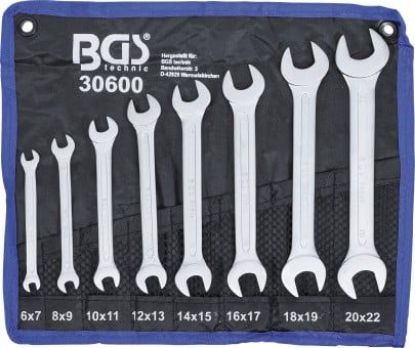 Open-end Spanner Set 8-piece Double Open End Spanner Set, 6 - 22 mm
