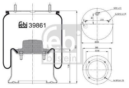 Bellow, air suspension Schmitz Cargobull 015 323