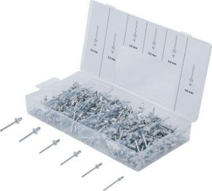Assortment, blind rivets 400-piece Aluminium Rivet Assortment