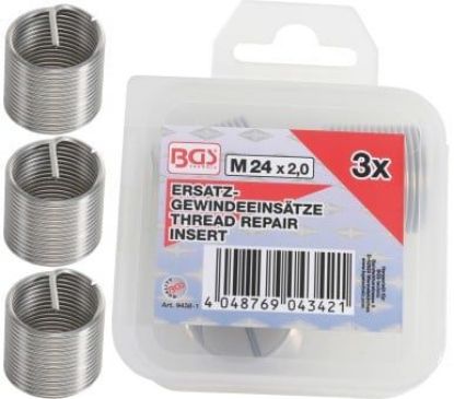 Tool Assortment, thread insert 3-piece Thread Repair Inserts M24 x 2.0