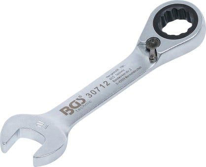 Ratchet Ring Open-ended Spanner Ratchet Wrench, short, 12 mm