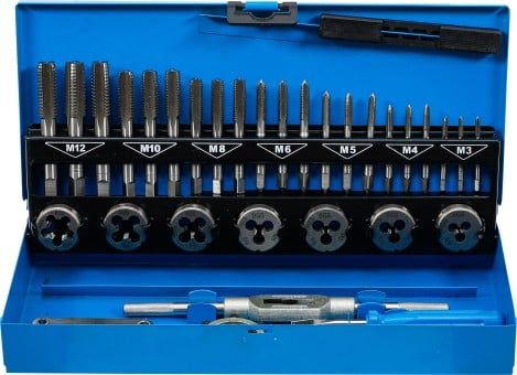 Thread Cutter Set 32-piece Tap and Die Set, HSS G Steel
