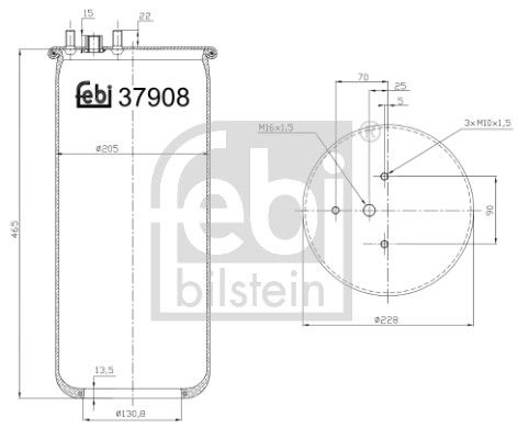 Bellow, air suspension DAF 1276 846