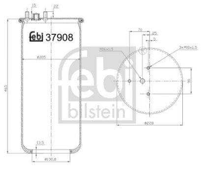 Bellow, air suspension DAF 1276 846