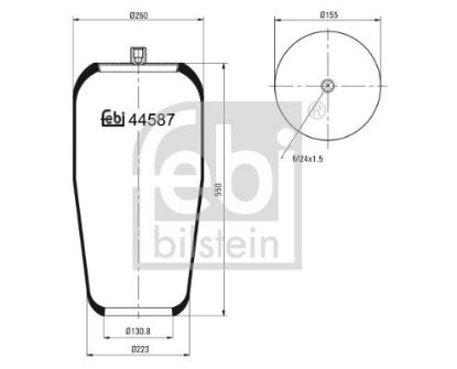 Bellow, air suspension Mercedes-Benz LKW 945 327 00 01