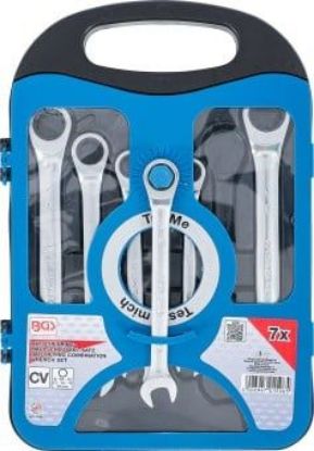 Ratchet Ring Open-ended Spanner Set 7-piece Ratchet Wrench Set, 8-19 mm