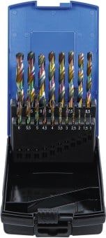 Twist Drill Bit Set 19-piece Twist Drill Set, HSS, 1-10 mm, Cobalt Coa