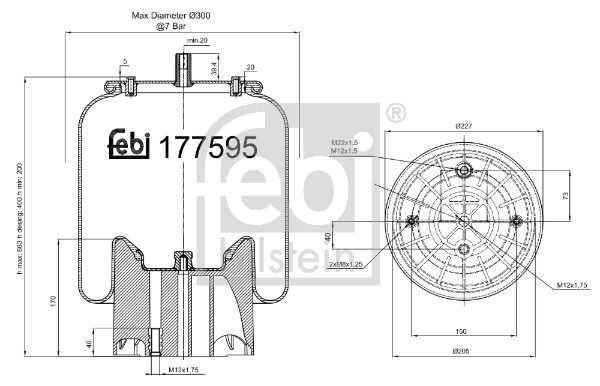 Bellow, air suspension Schmitz Cargobull 137 5396