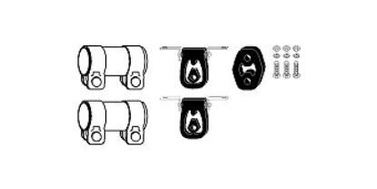 Mounting Kit, exhaust system VW Polo III