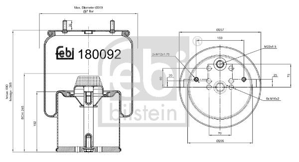 Bellow, air suspension Bergische Achsen 05.429.43.20.0 S2