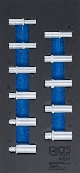 Socket Wrench Set 1/3 Tool Tray for Workshop Trolleys: 11-piece 3/8"