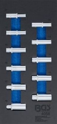 Socket Wrench Set 1/3 Tool Tray for Workshop Trolleys: 11-piece 3/8"