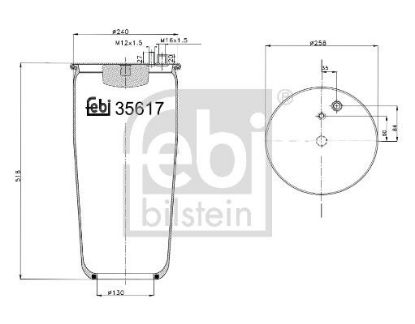 Bellow, air suspension M A N 81436010153