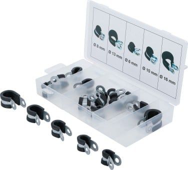 Assortment, hose clamps 18-piece Hose Clamps Assortment, gummed