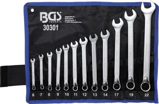 Spanner Set, ring/open ended 12-piece Combination Spanner Set, Offset Ring, 6-2