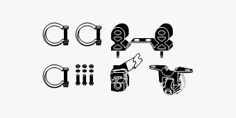 Mounting Kit, exhaust system Peugeot 307 HDI