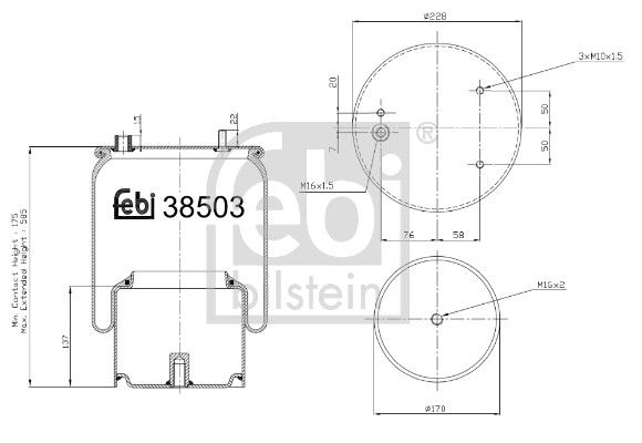 Bellow, air suspension DAF 1697 682