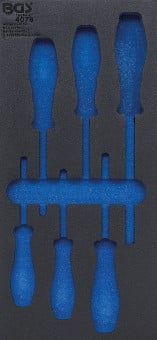 Pull-Out Compartment, drawer (tool trolley) 1/3 Tool Tray (408x189x32 mm), empty, for 6-piece