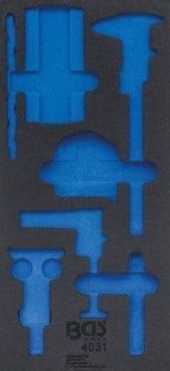 Pull-Out Compartment, drawer (tool trolley) 1/3 Tool Tray (408x189x32 mm), empty, for 7-piece