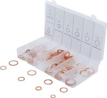 Assortment, O-rings 95-piece Copper O-Ring Assortment, Ø 6-20 mm
