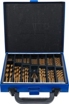 Twist Drill Bit Set 119-piece Twist & Step Drill Set HSS, Titanium Coa