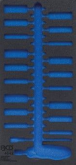 Pull-Out Compartment, drawer (tool trolley) 1/3 Tool Tray (408x189x32 mm), empty, for 20-piece