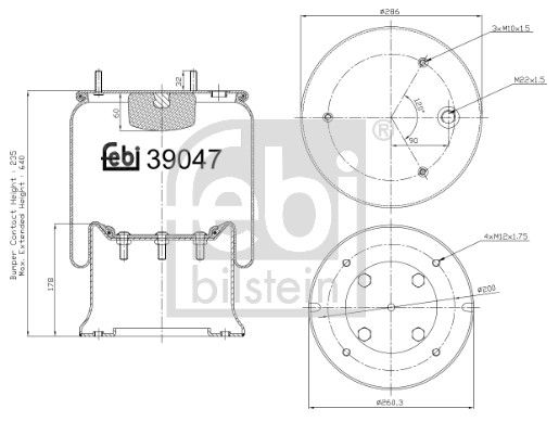Bellow, air suspension DAF 1487 358